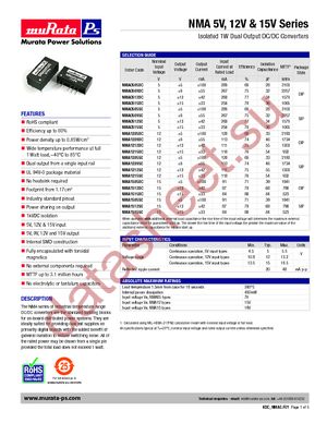 NMA0509DC datasheet  